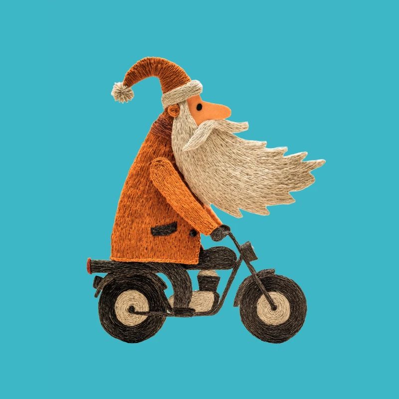 Weihnachtsmann auf Motorrad