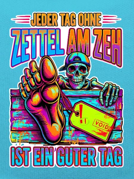 Neon Skelett Zeh Zettel