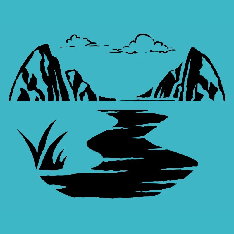 Contour de la rivière Mountains