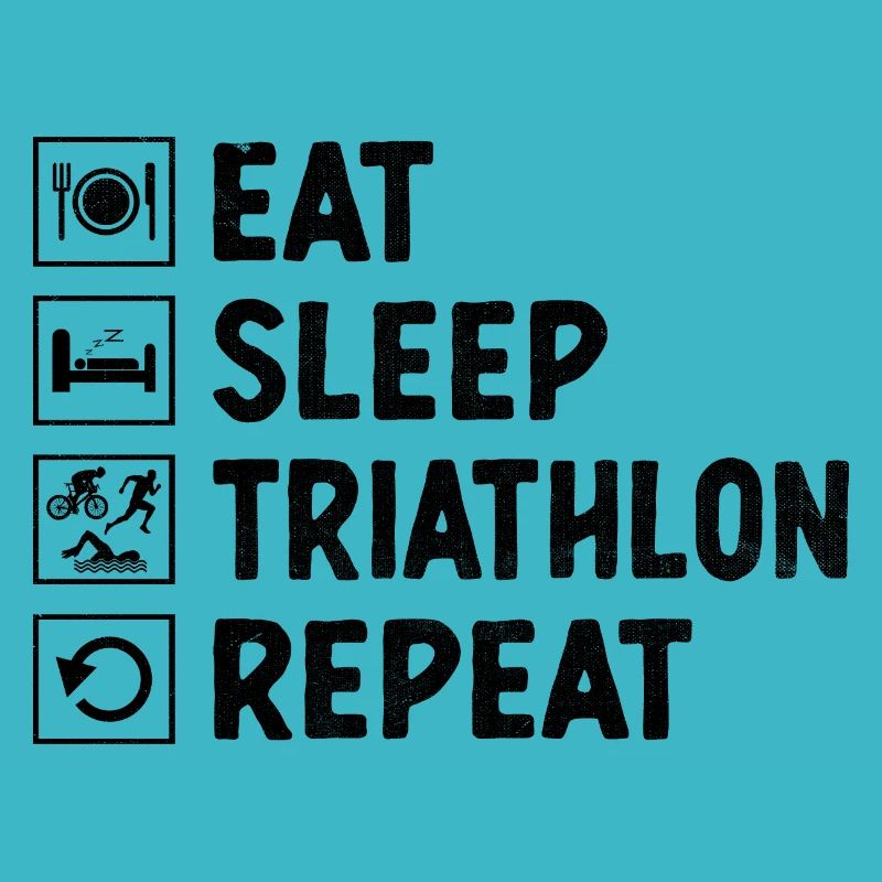 Manger Dormir Triathlon Répéter Nager Vélo Courir Triathlet