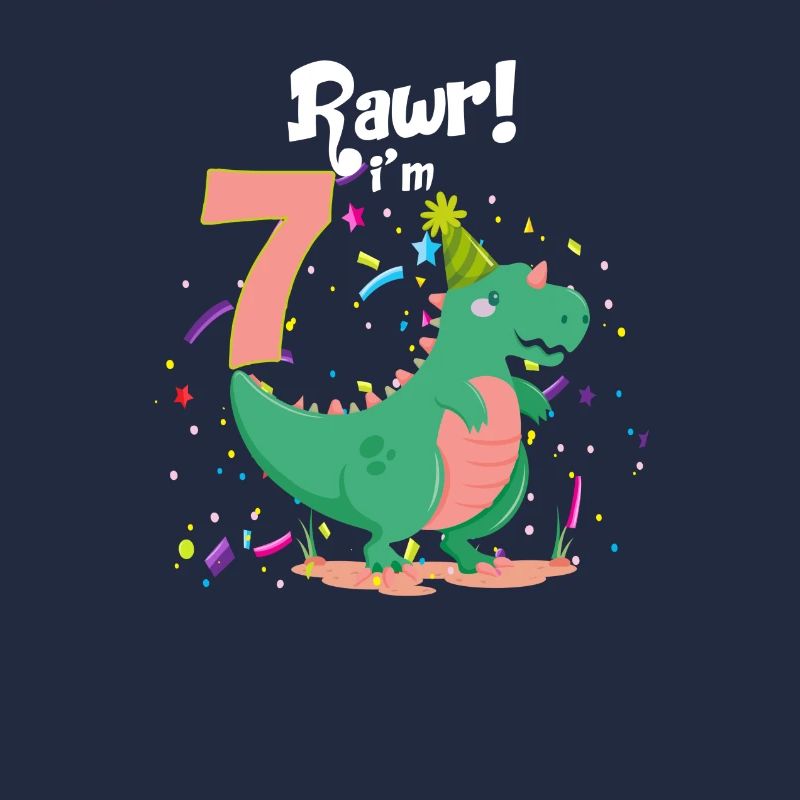Ich bin 7 sieben 7. Geburtstag 2012 Dinosaurier