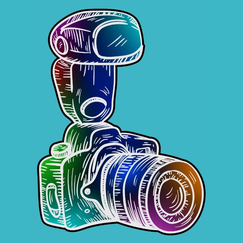 Spiegelreflex Kamera mit Blitz