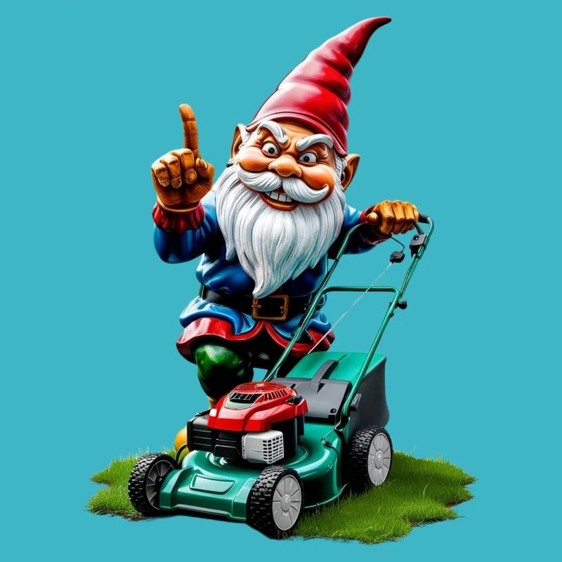 Rasenmäher Gartenzwerg Gärtner Geschenkideen