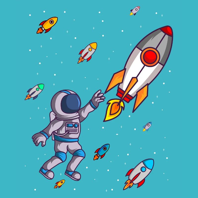 Fusées spatiales avec des astronautes