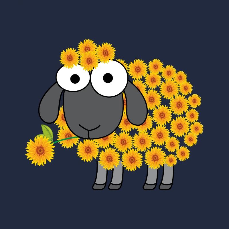 Conception de fleur de mouton pour un amoureux des moutons