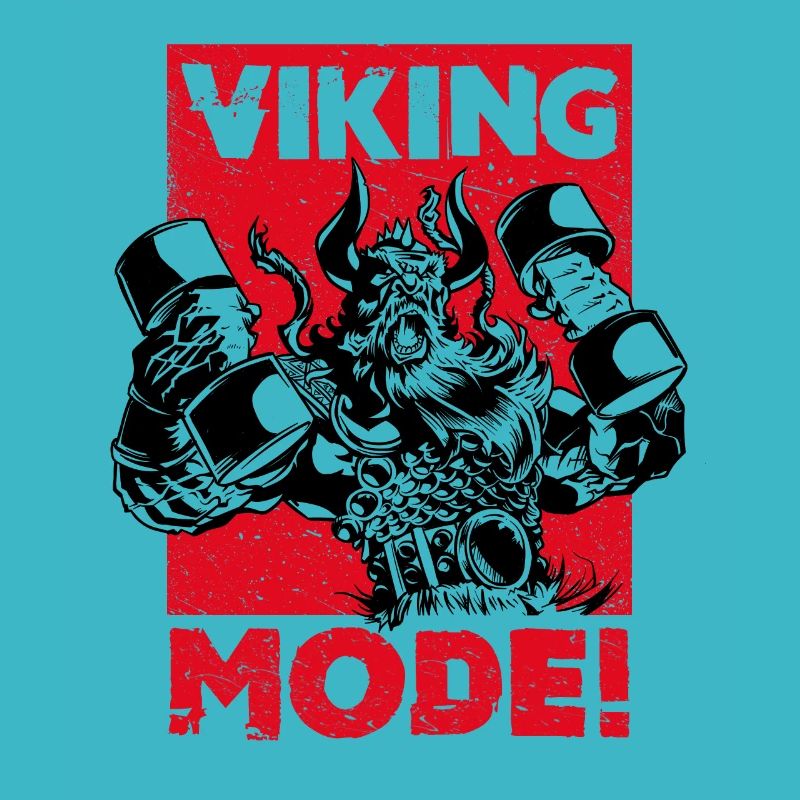 VIKING MODE Power Lifting Bearded Viking Dad Idea
