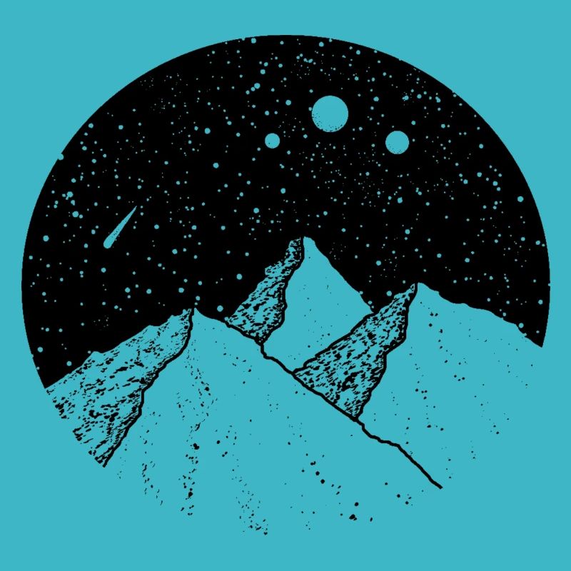 Mountains in the starry sky