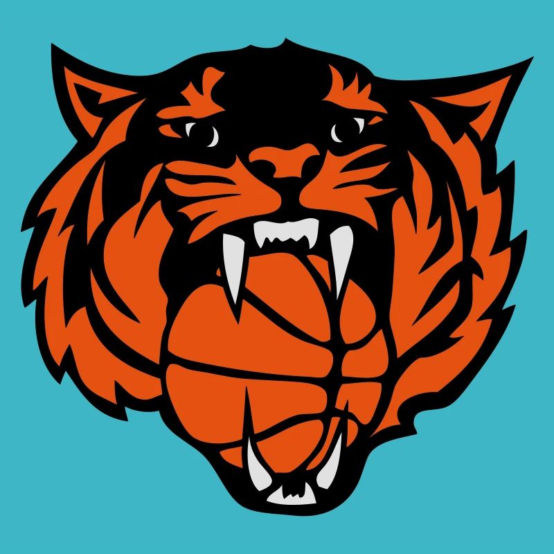 basketball tiger roars face