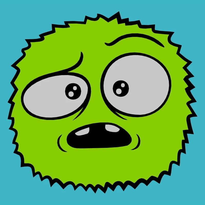 Visage sceptique de monstre poilu
