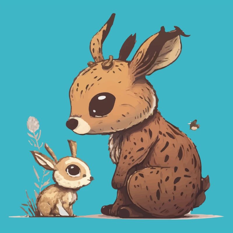 Maman et bébé lapin