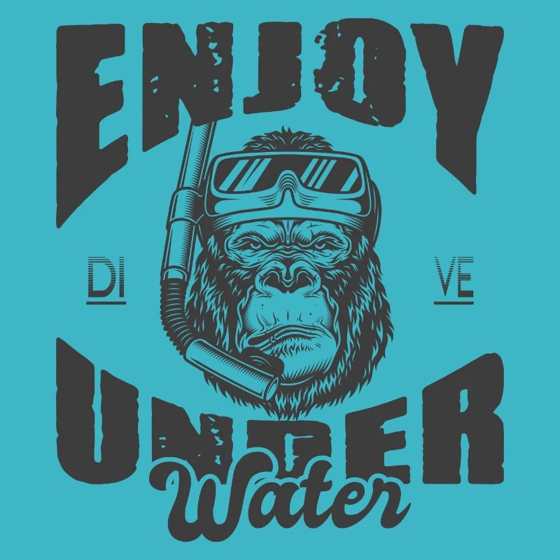 Snorkeling Diving Equipment Monkey Enjoy under Water