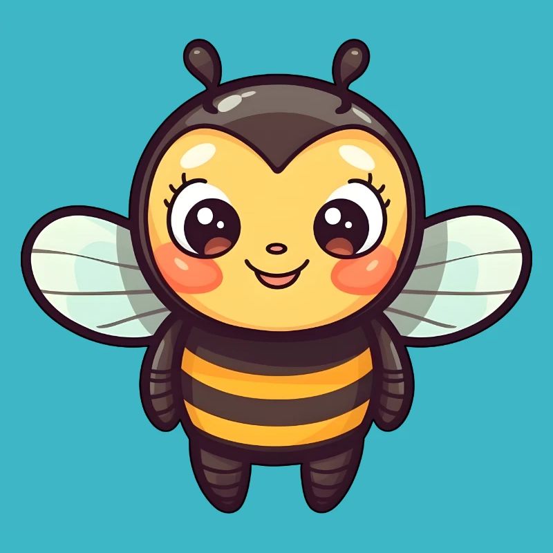 Petite abeille mignonne dans un style comique
