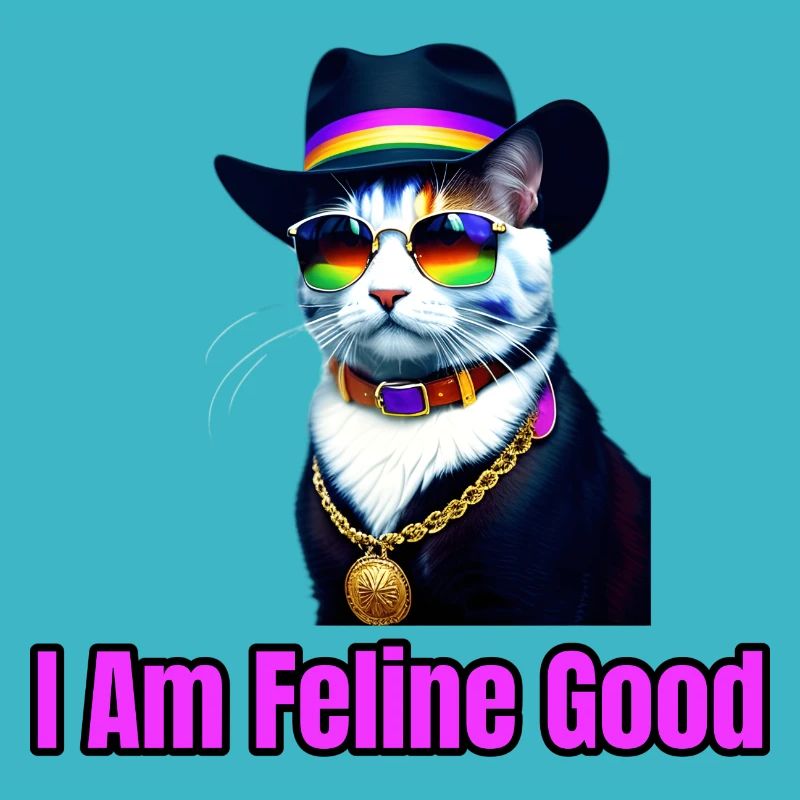 A Cat Wearing a Fedora and Sunglasses