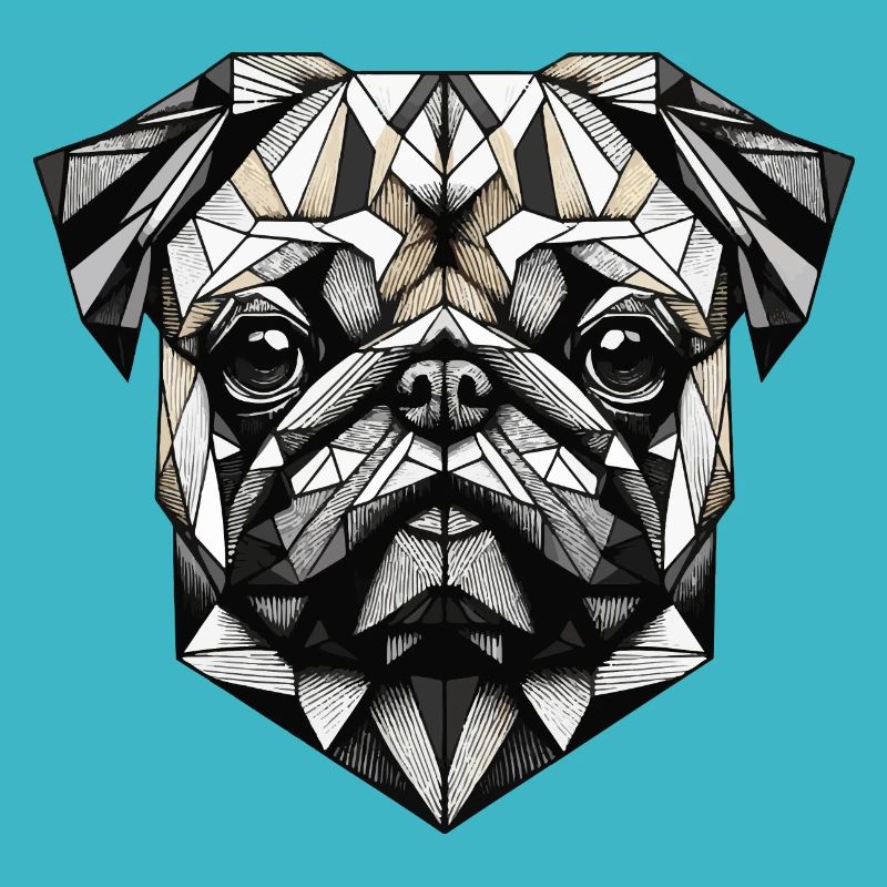 Mops Hund Geometrisch Geschenkidee