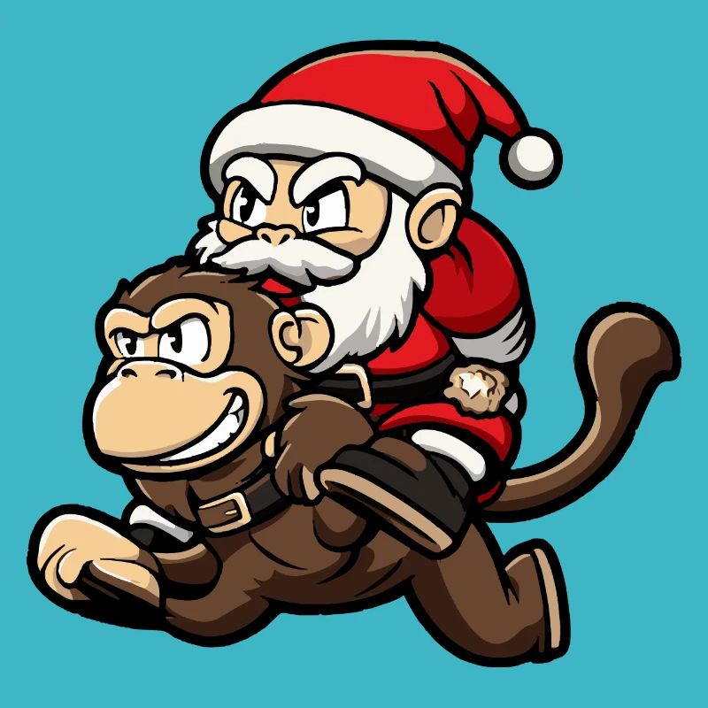Affe Weihnachtsmann Cartoon