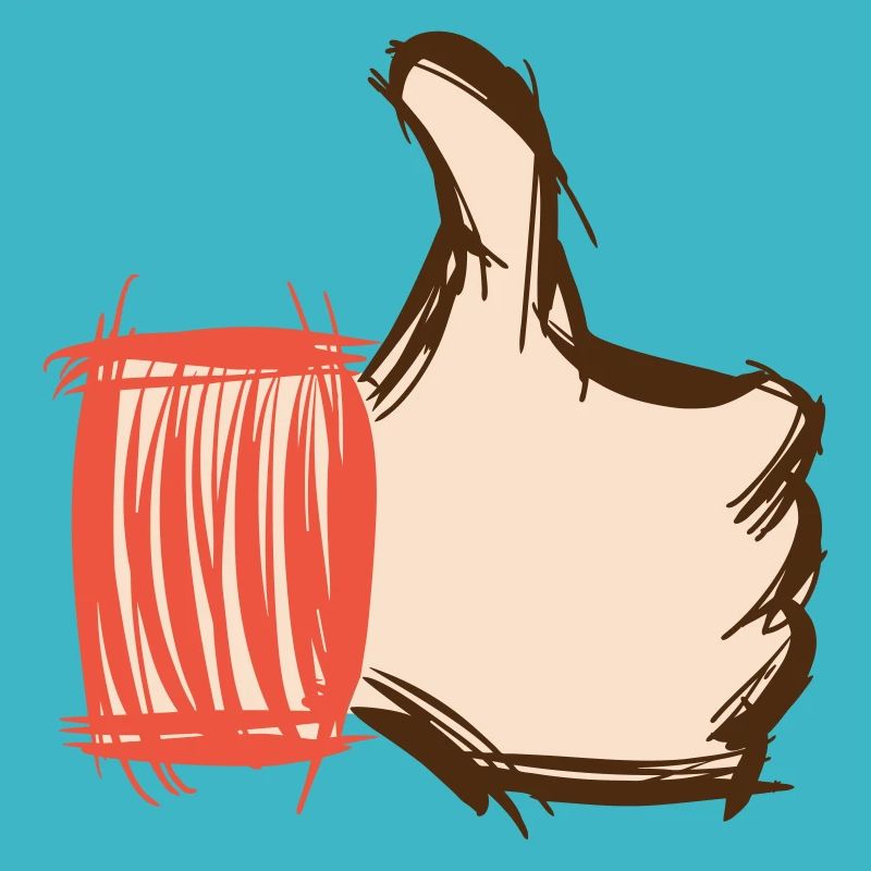 Thumbs up, thumbs down, emoji hand-drawn