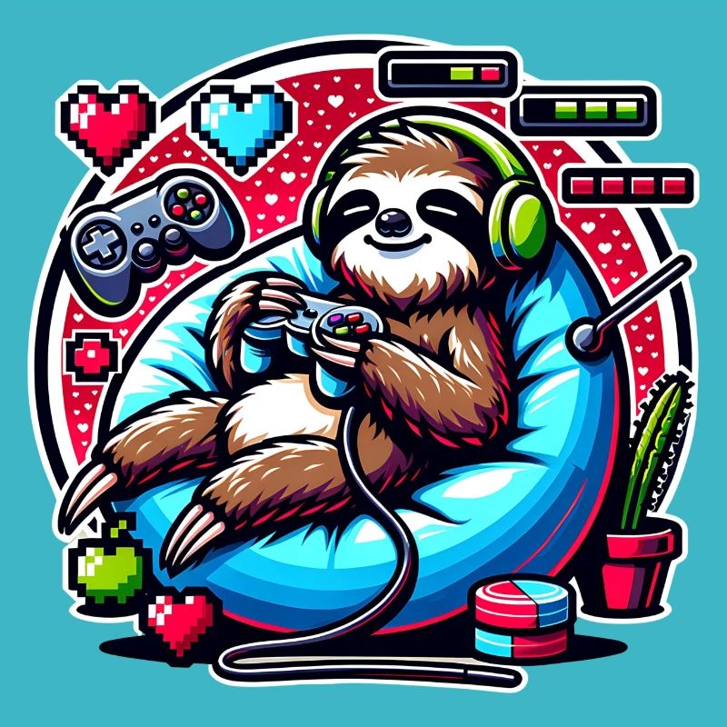Chilling Gaming Sloth Fan