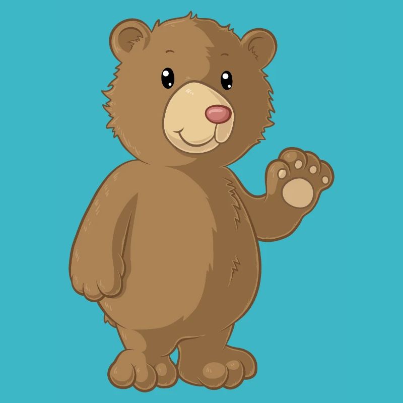 Waving cartoon bear