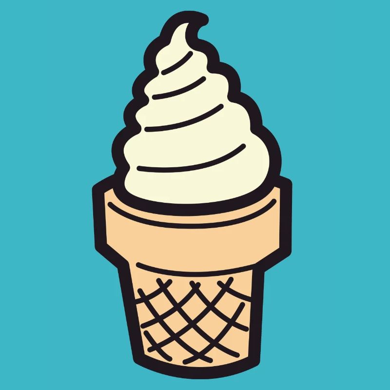 Soft Eis Creme mit Waffel Vanille