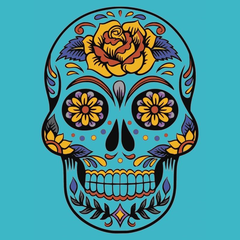 Las Calavera - Sugar Skull - Crâne de fleur