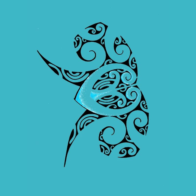 Polynesia tattoo art ocean turtle