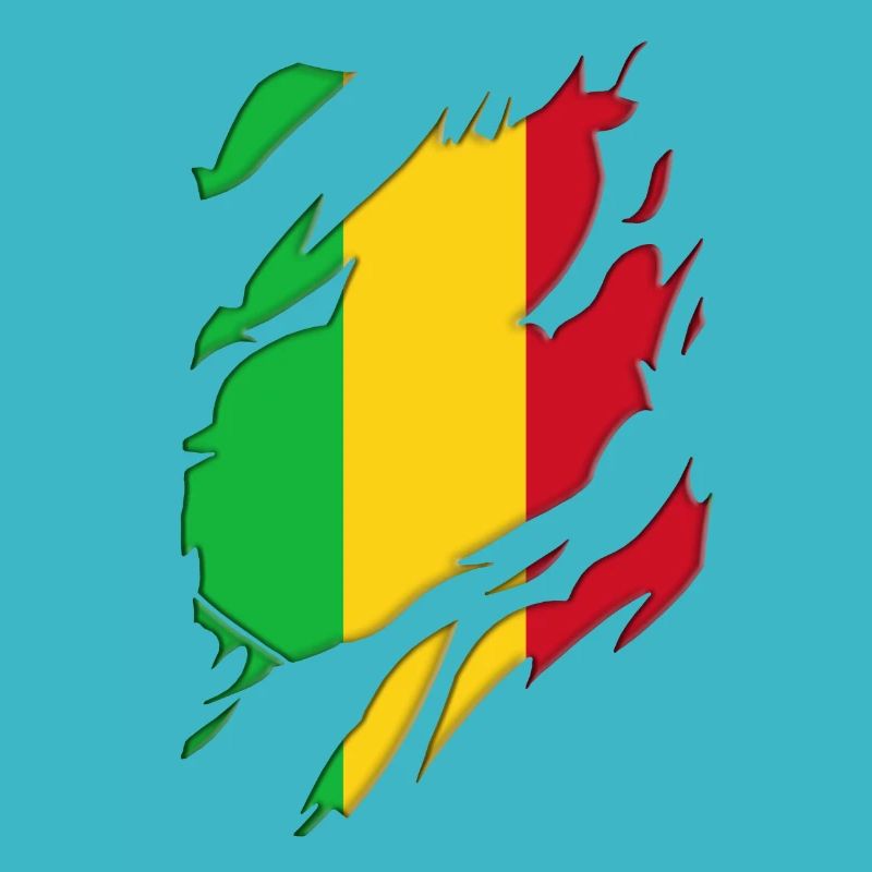 Motif déchiré du drapeau du Mali