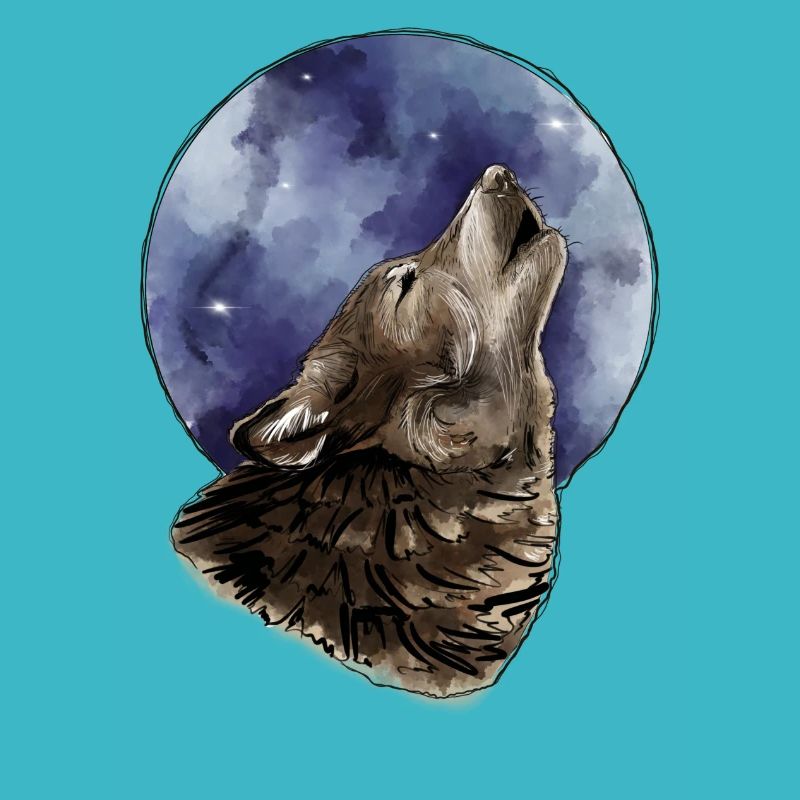 Wolf und Mond