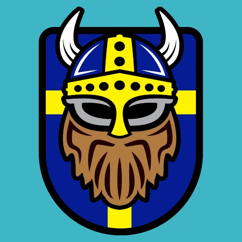 Cooler Wikinger mit Schwedischer Flagge