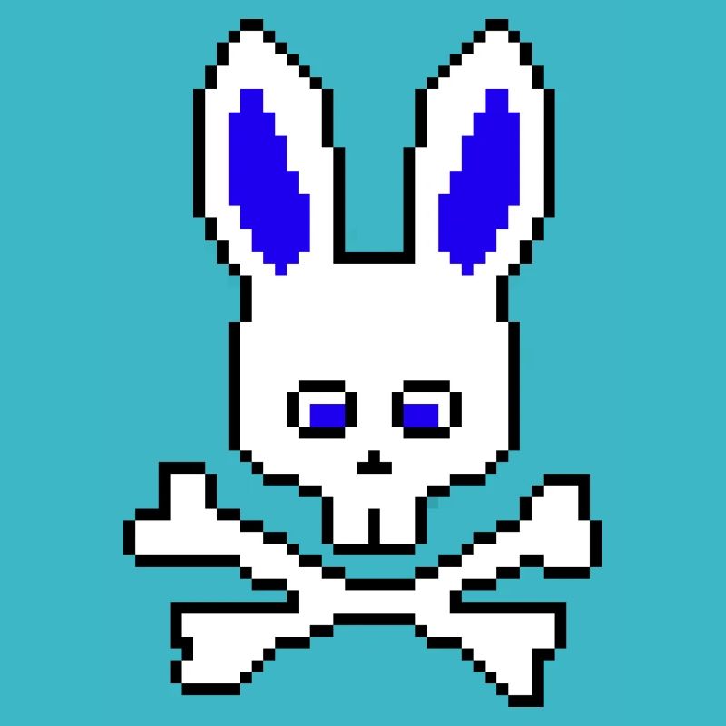 Crâne Lapin Bleu