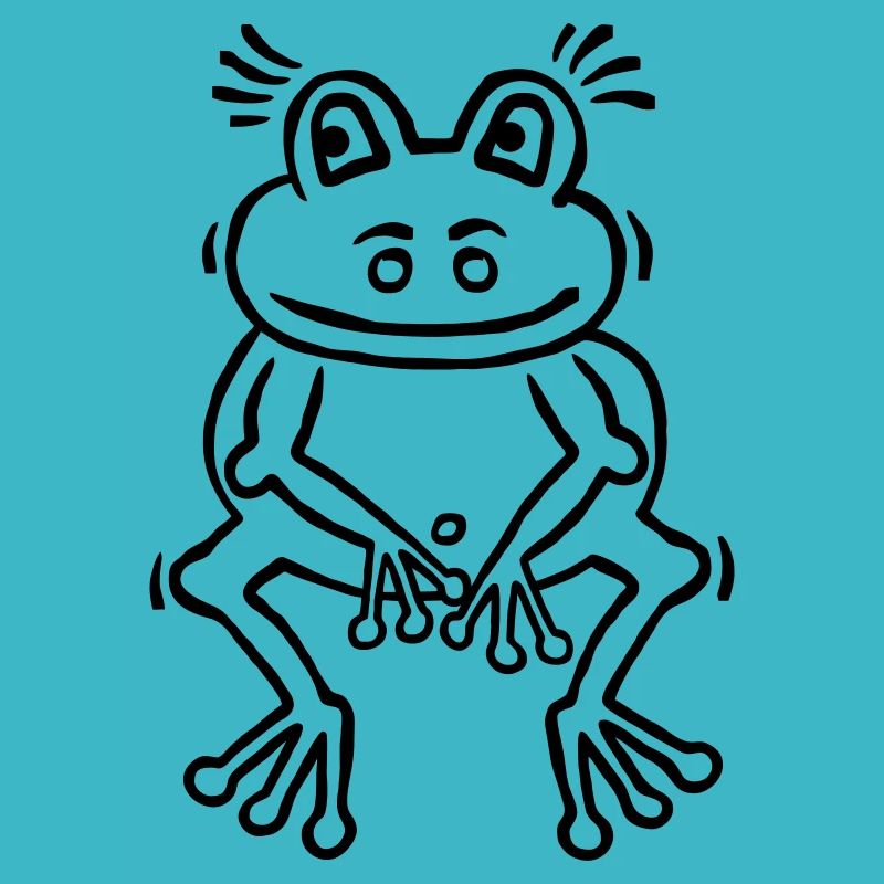 Funny frog in thinker attitude