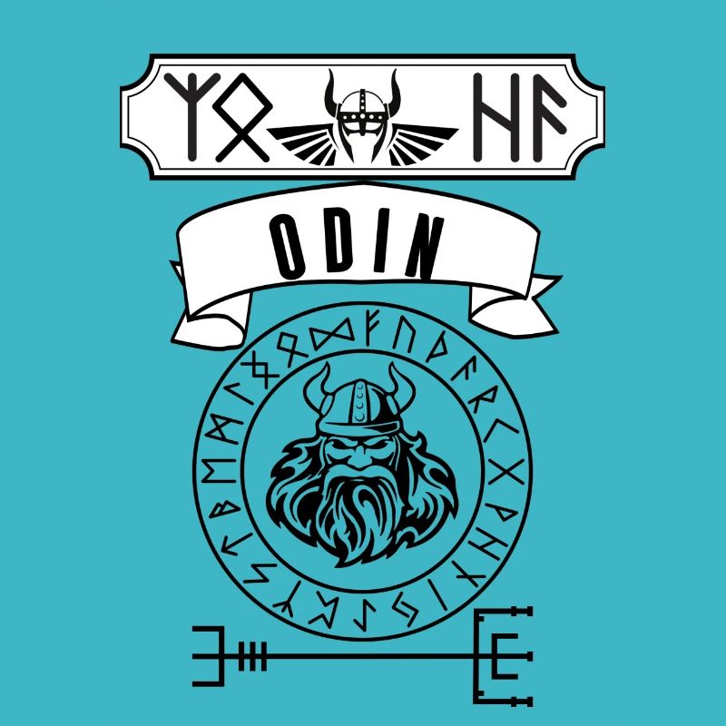 Vikings Wikinger Odin Krieger Rune Schwarz