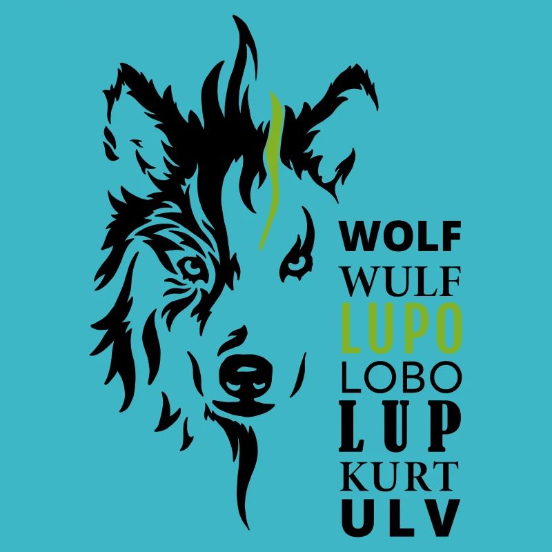 GOWILD Wolfmotiv - mit 7 Sprachen