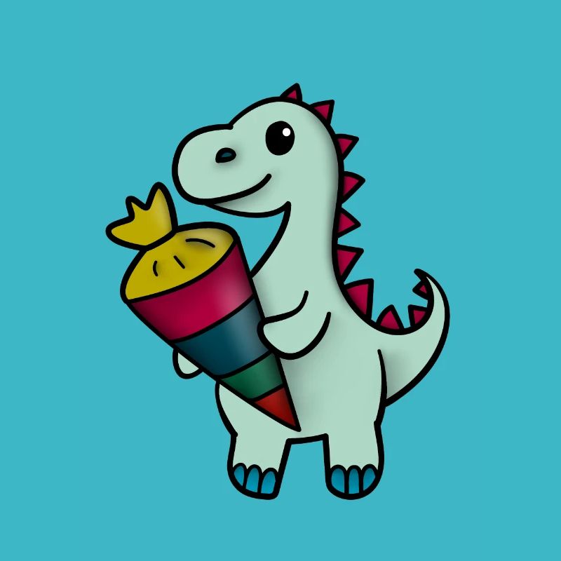 Dino avec cône d’école