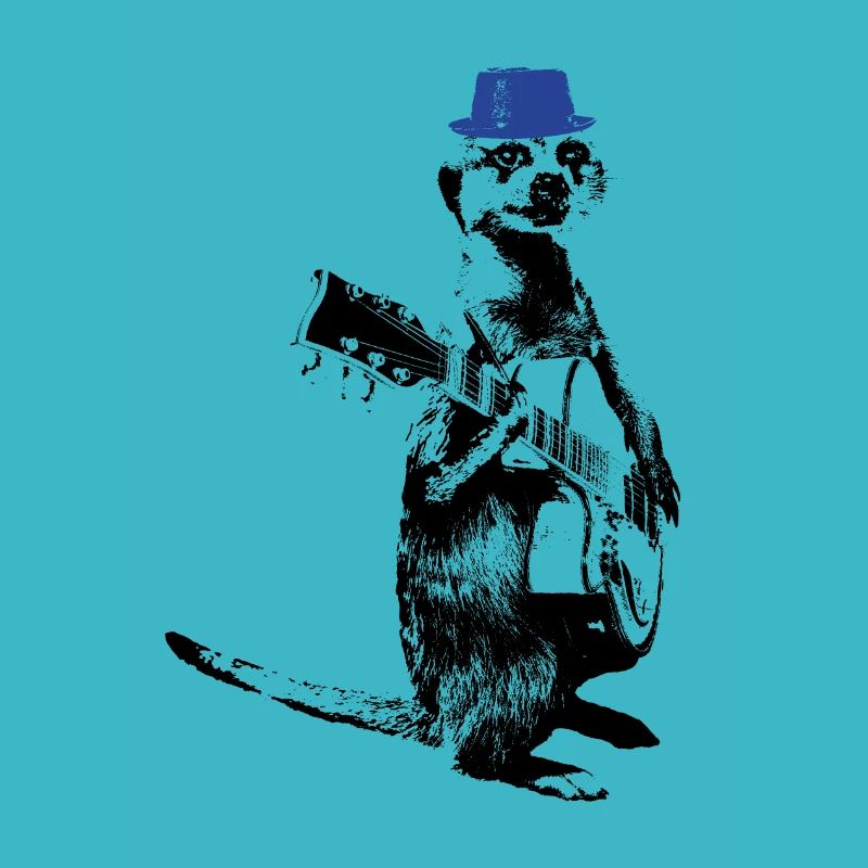 Meerkat Guitarplayer Blue Hat