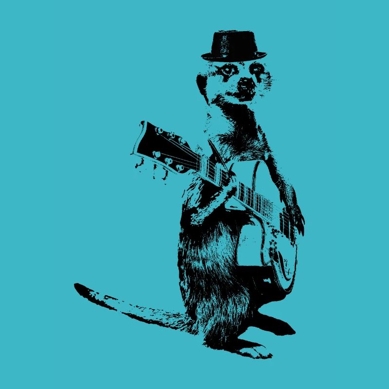 Meerkat Guitarplayer Black Hat