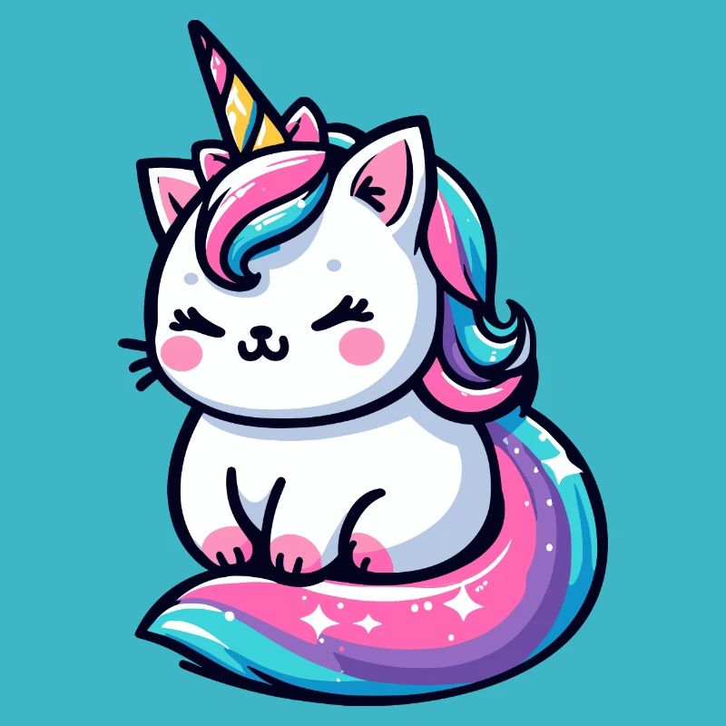 Mignon petit chat licorne
