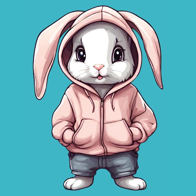 Süßer Hase mit Hoddie Pullover