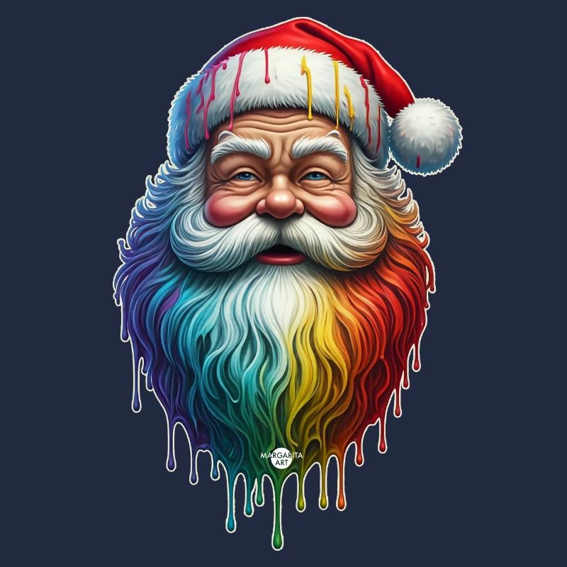 09 Weihnachtsmann Regenbogen Farben Farbtropfen