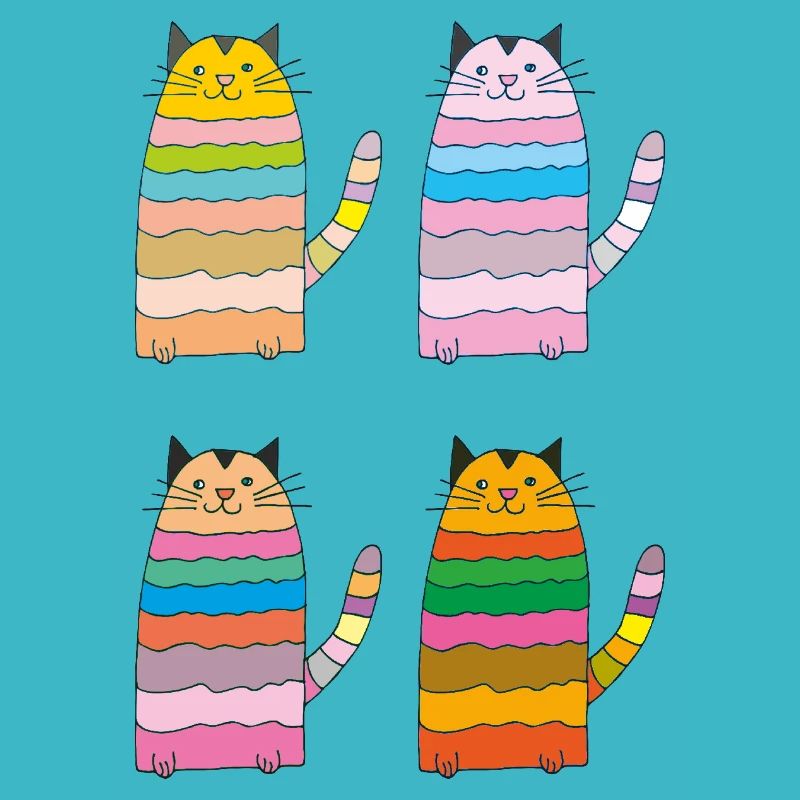 katze geringelt vierfach bunt