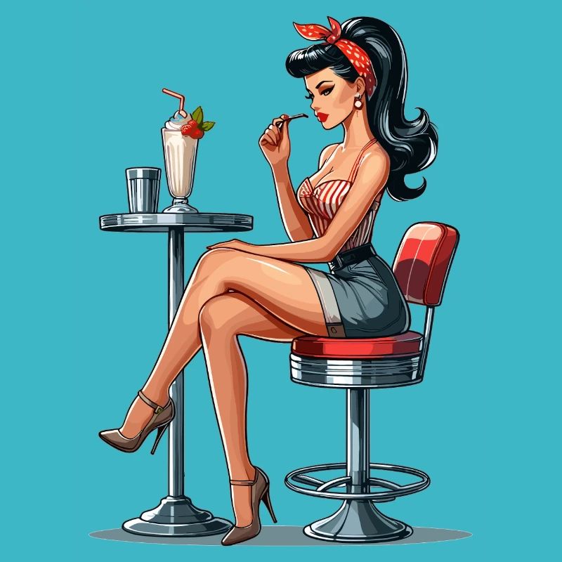 Milkshake Rockabilly Pin Up Gift