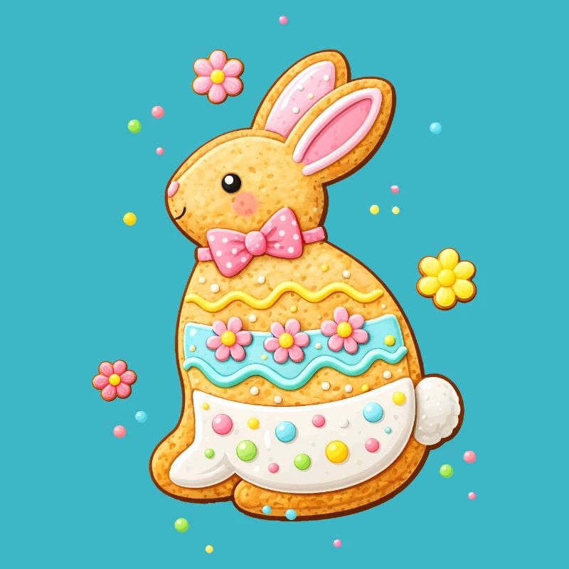 Un lapin mignon comme un biscuit décoré
