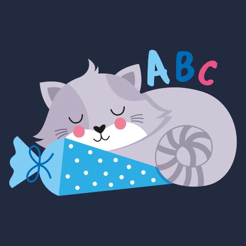 Cat with school cone school enrollment