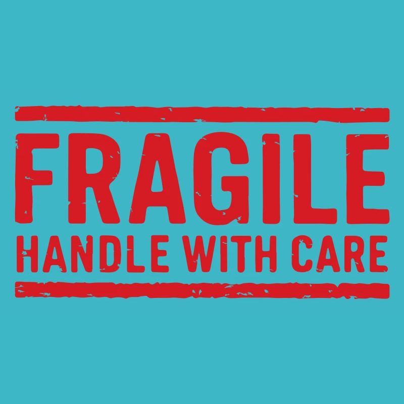 Fragile handle with care red grunge stamp.