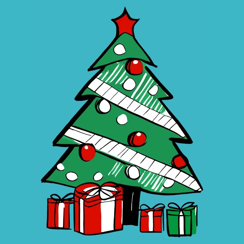 Weihnachtsbaum und Geschenke.