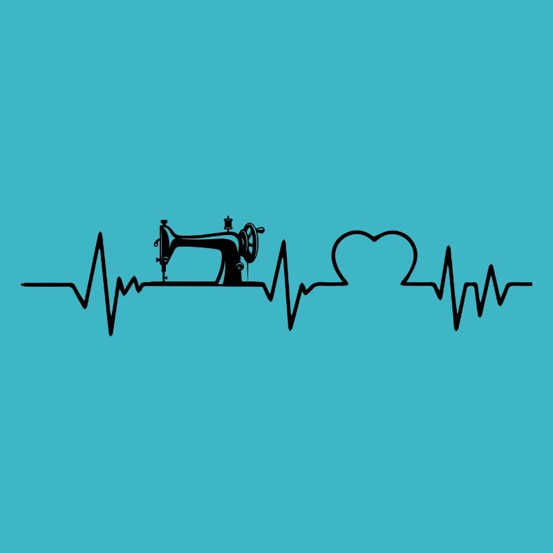 machine à coudre battement de cœur couture ECG cou