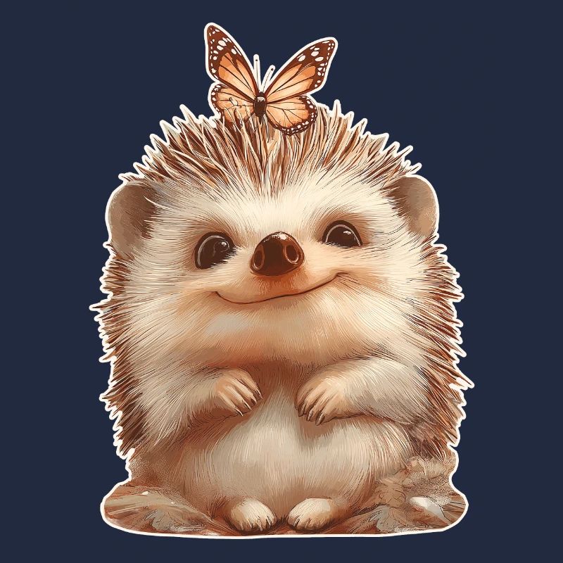 Igel mit Schmetterling