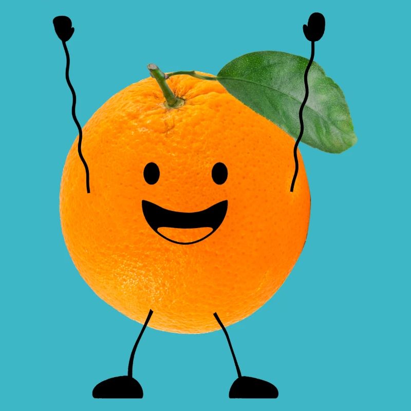 orange mit gesicht