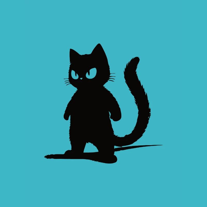 Schwarzer Kater - Silhouetten-Design