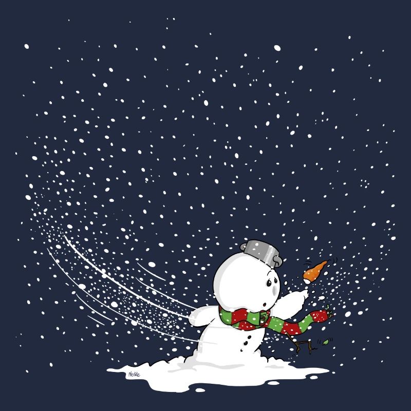 Schneemann im Sturm