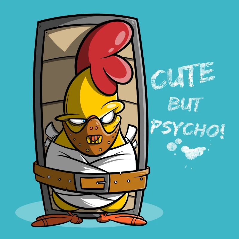 Cute but Psycho, Huhn in Zwangsjacke, Geschenkidee